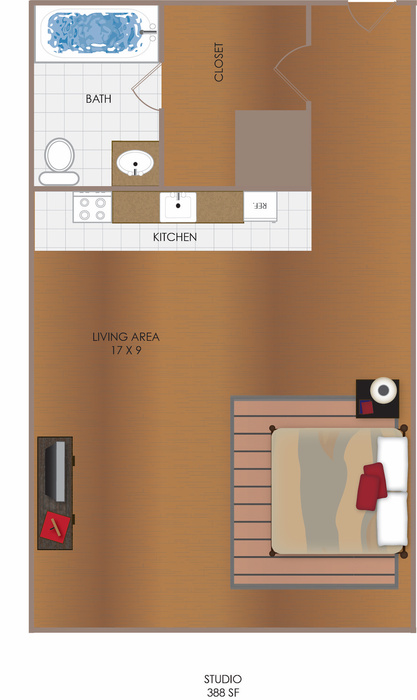 Sherwood Studio A Floor Plan Image