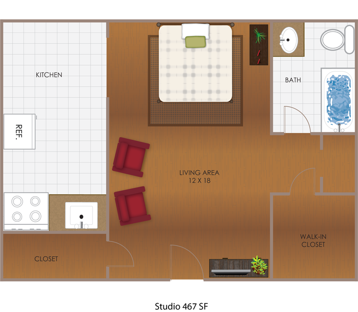 Windsor Studio Floor Plan Image